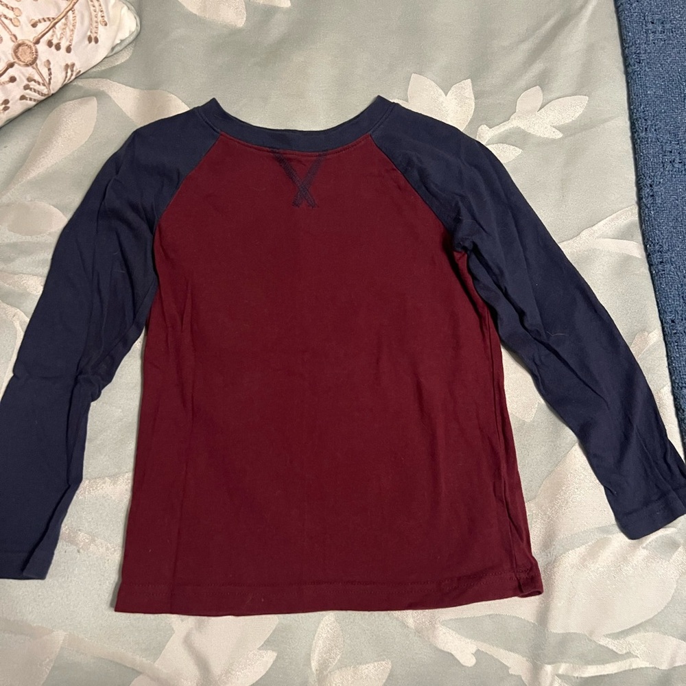 Jumping bean -4T Burgundy and Navy Long Sleeve Shirt